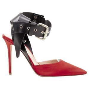 Monse satin punk ankle strap pump